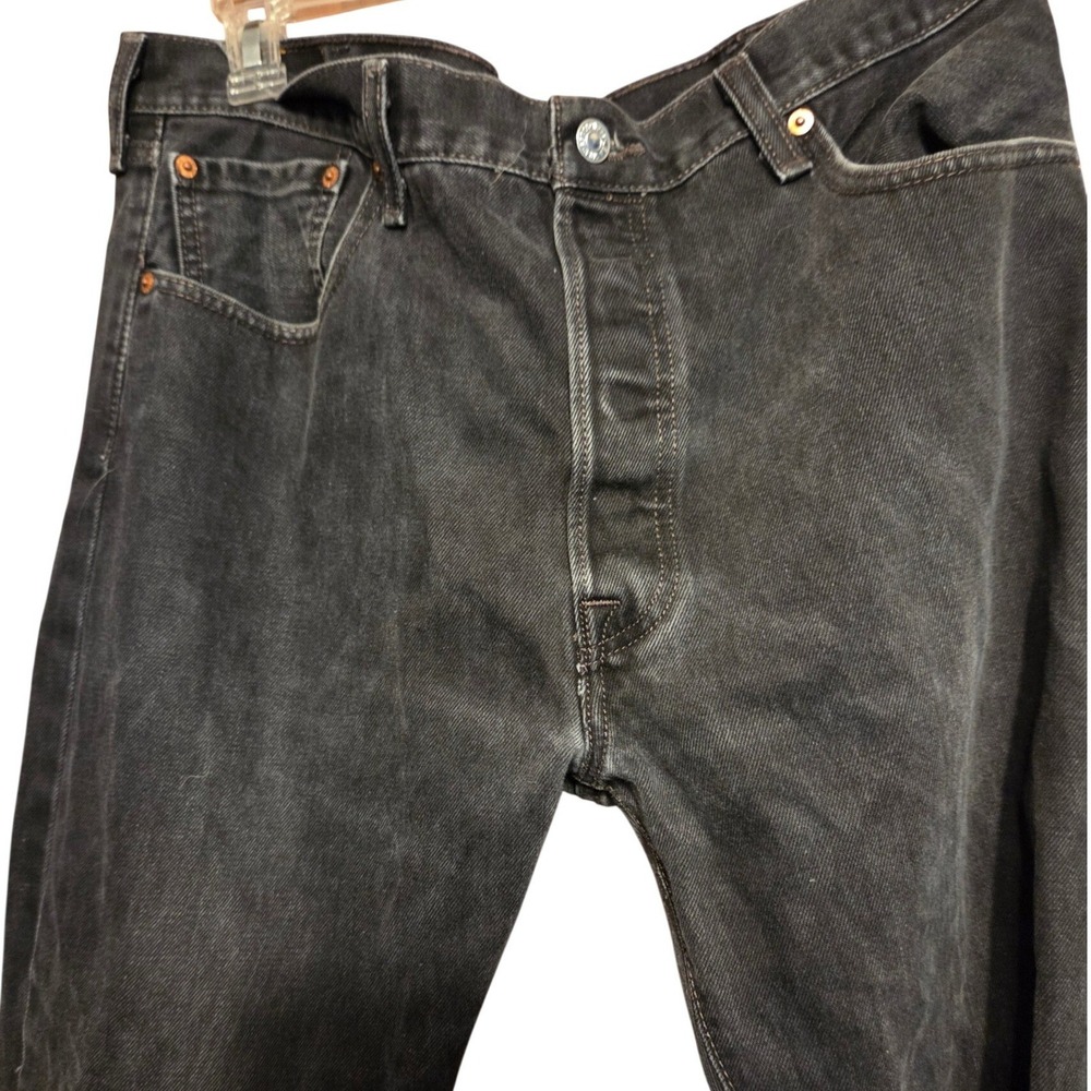 Levi's 501 Original Fit Jeans Mens 38x30 Black Button Fly Straight Leg Denim - Picture 2 of 7